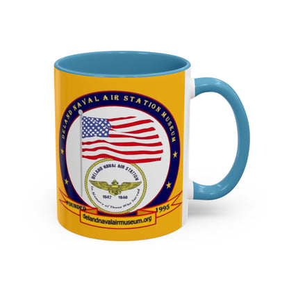 DeLand Naval Air Station Museum Yellow Accent Mug by theGreenDragonTavern.shop