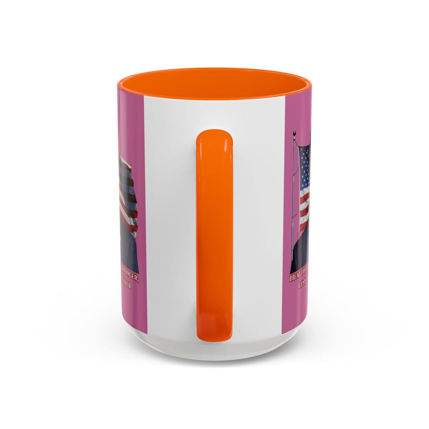 Charlie Kirk, Healthy Debate Pink Accent Mug by theGreenDragonTavern.shop