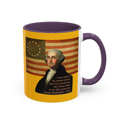 Washington's Earnest Prayer Yellow Accent Mug by theGreenDragonTavern.shop