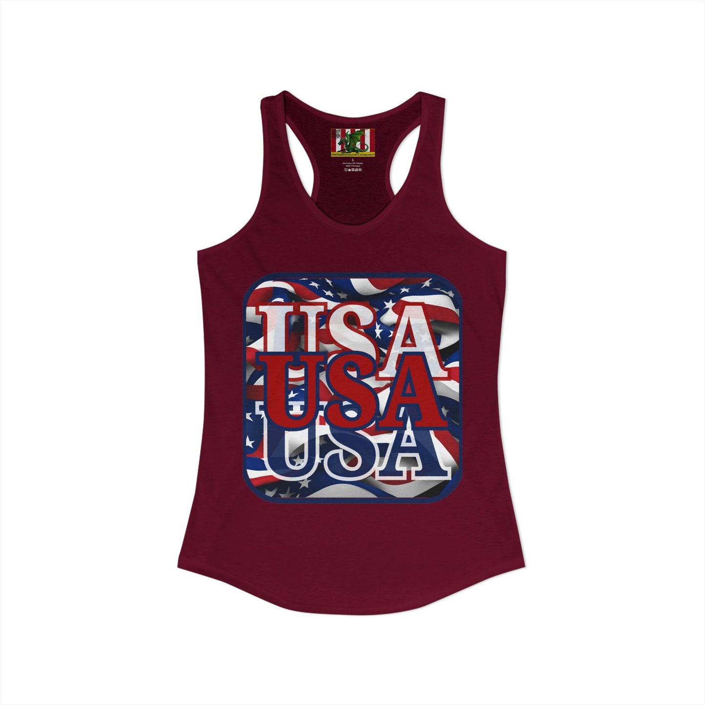 RED White and Blue USA Patriot Women's Racerback Tank Top by theGreenDragonTavern.shop