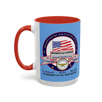 DNASM 2-sided, Founding & Student Art w/WhiteBG Light Blue Accent Mug by theGreenDragonTavern.shop