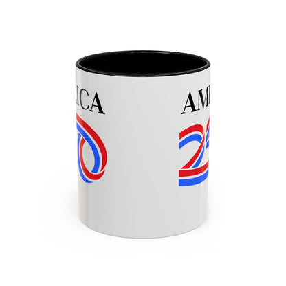 America 250 White Accent Mug by theGreenDragonTavern.shop