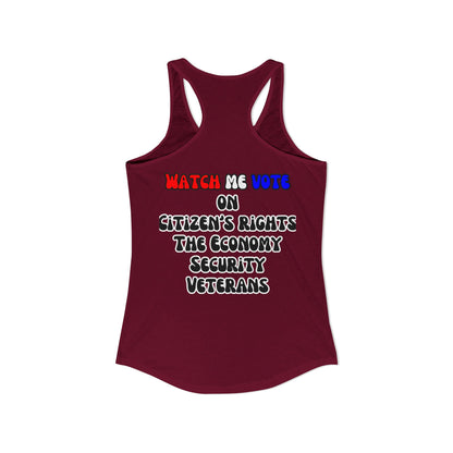 2-sided, I Am Woman Watch Me Vote Women's Racerback Tank Top by theGreenDragonTavern.shop