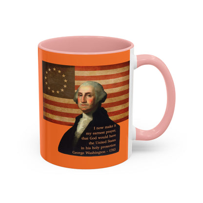 Washington's Earnest Prayer Orange Accent Mug by theGreenDragonTavern.shop