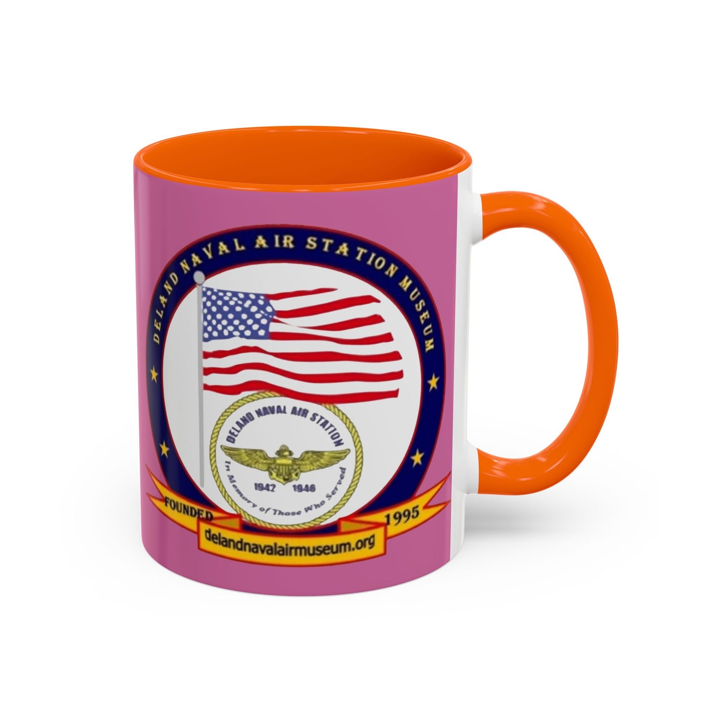 DeLand Naval Air Station Museum Pink Accent Mug by theGreenDragonTavern.shop