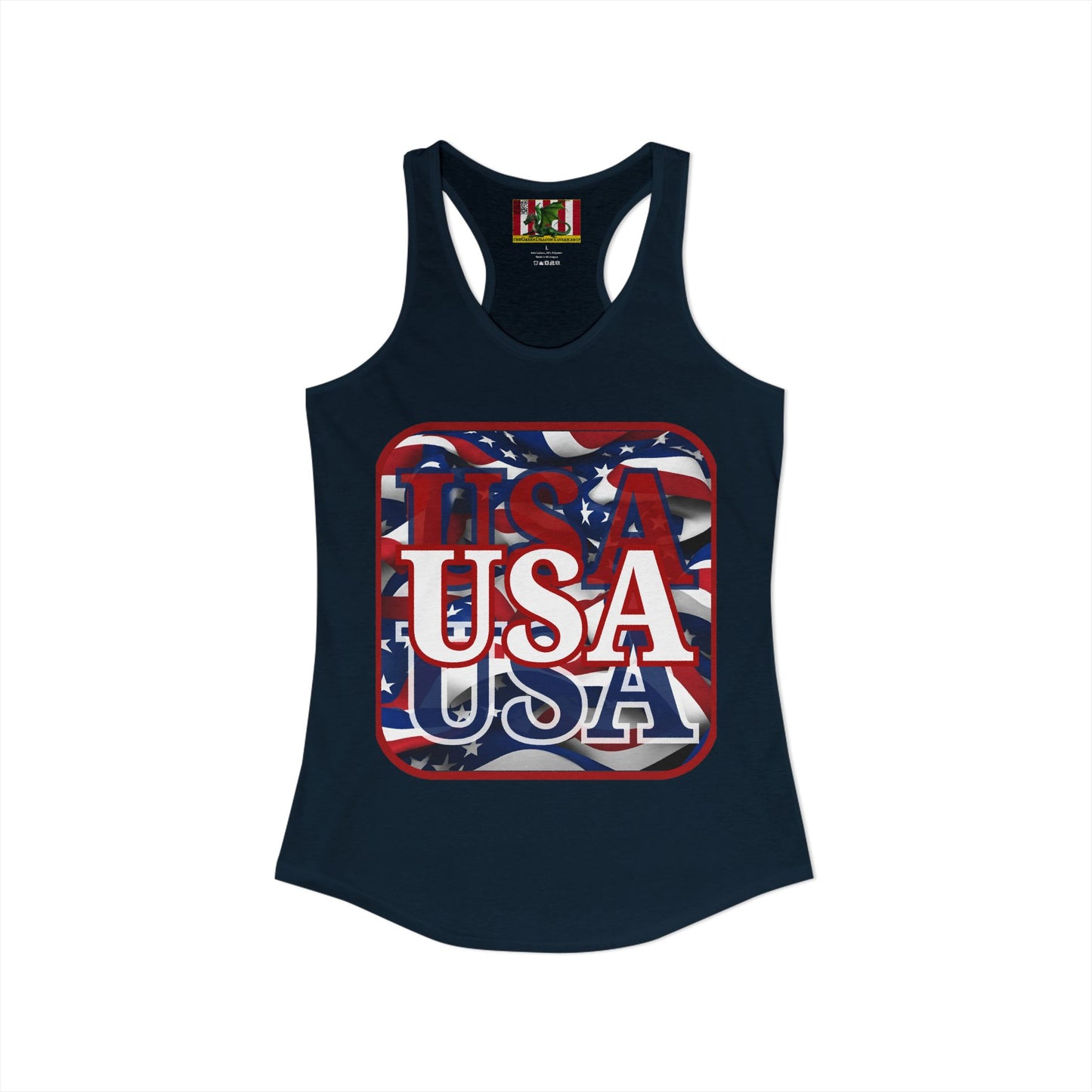 Red WHITE and Blue USA Patriot Women's Racerback Tank Top by theGreenDragonTavern.shop