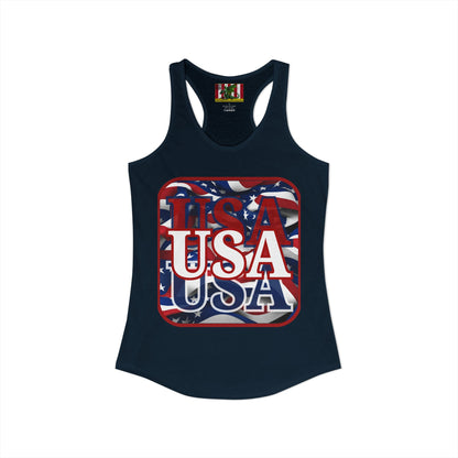 Red WHITE and Blue USA Patriot Women's Racerback Tank Top by theGreenDragonTavern.shop