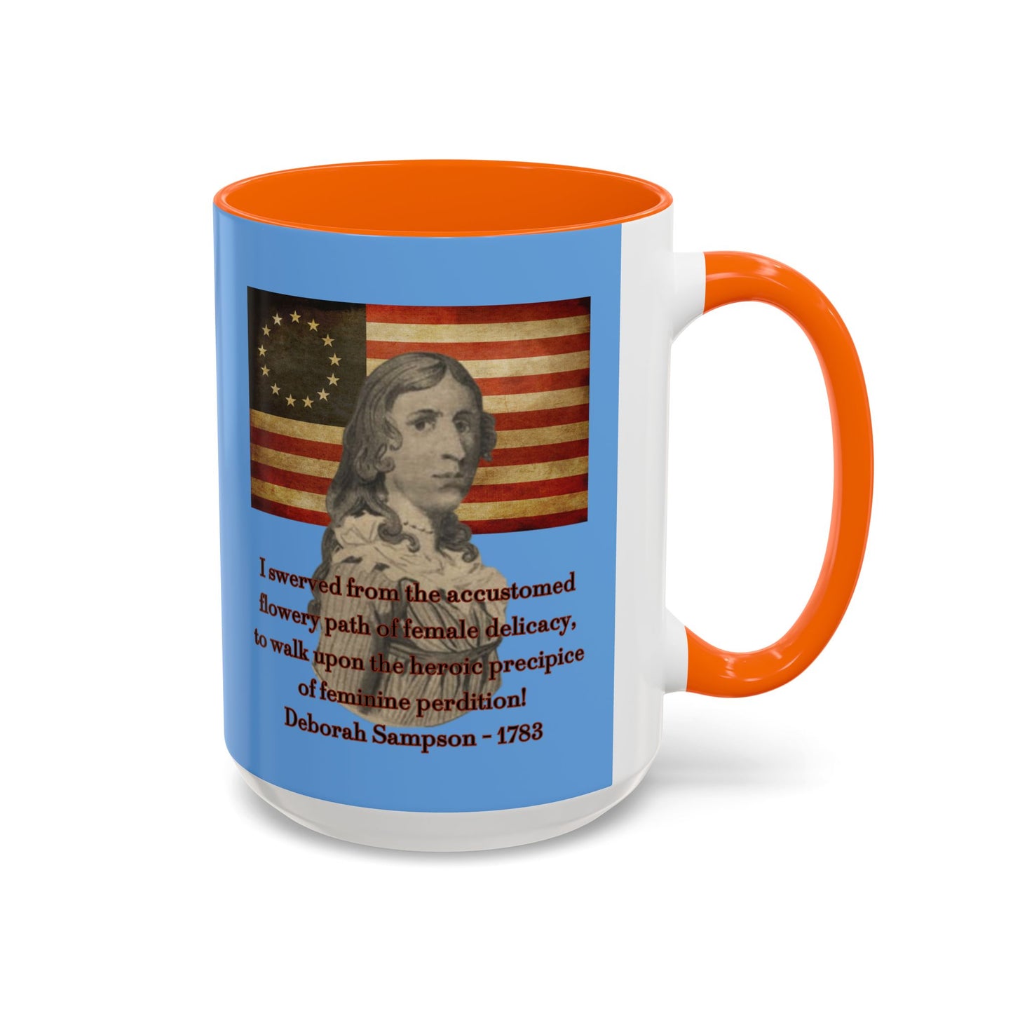 Deborah Sampson, America's Mulan Light Blue Accent Mug by theGreenDragonTavern.shop