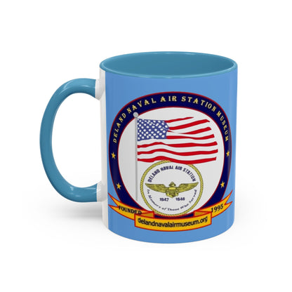 DeLand Naval Air Station Museum Light Blue Accent Mug by theGreenDragonTavern.shop