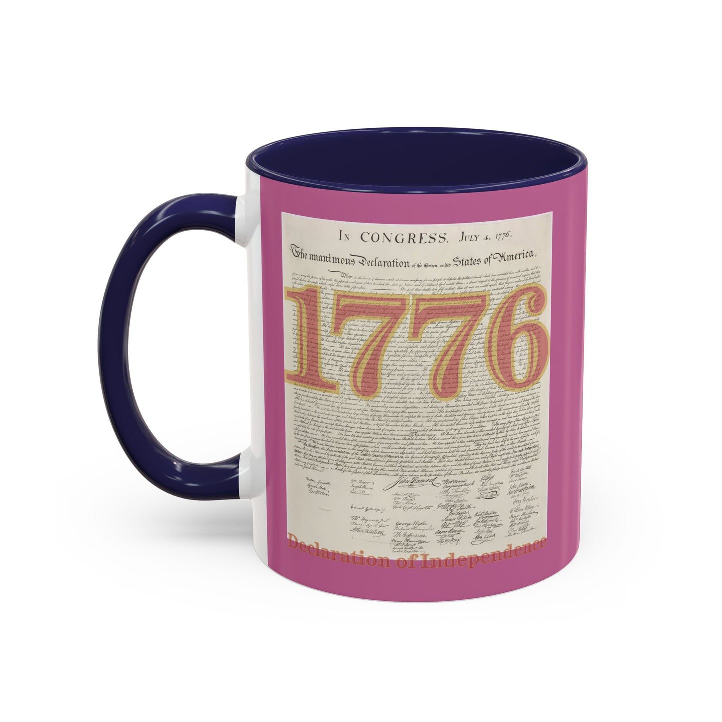 Declaration of Independence Pink Accent Mug by theGreenDragonTavern.shop