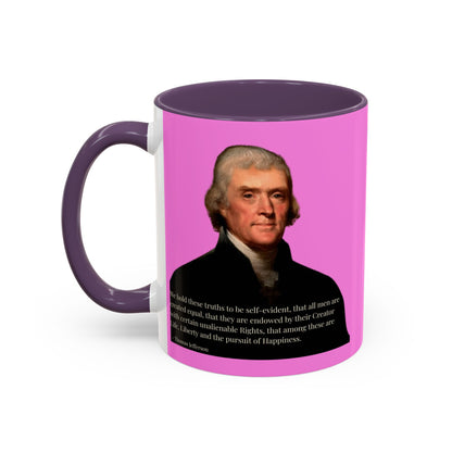 We hold these truths to be self-evident Pink Accent Mug by theGreenDragonTavern.shop