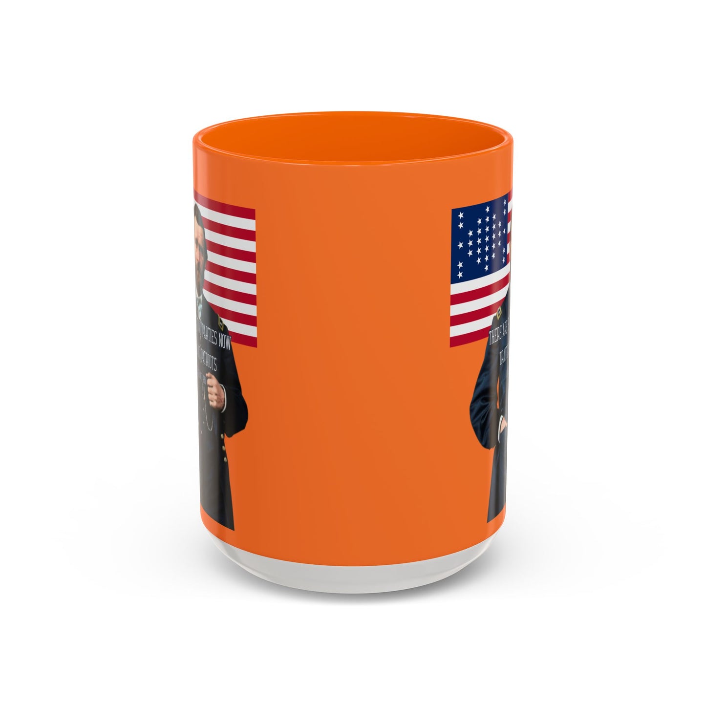 "Traitors and Patriots" Ulysses Grant Orange Accent Mug by theGreenDragonTavern.shop