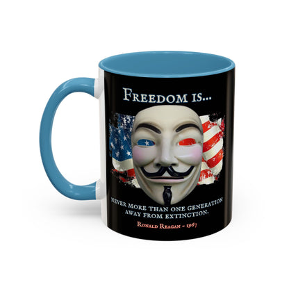 Ronald Reagan Freedom Vendetta Black Accent Mug by theGreenDragonTavern.shop