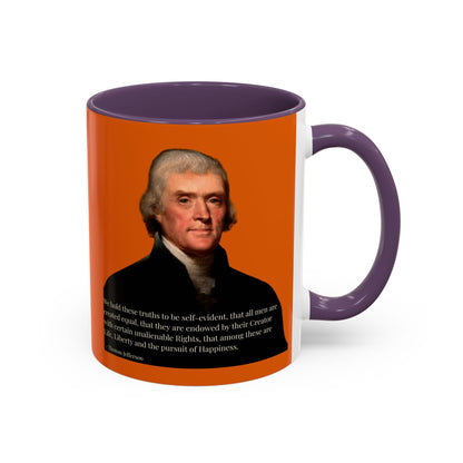 We hold these truths to be self-evident Orange Accent Mug by theGreenDragonTavern.shop