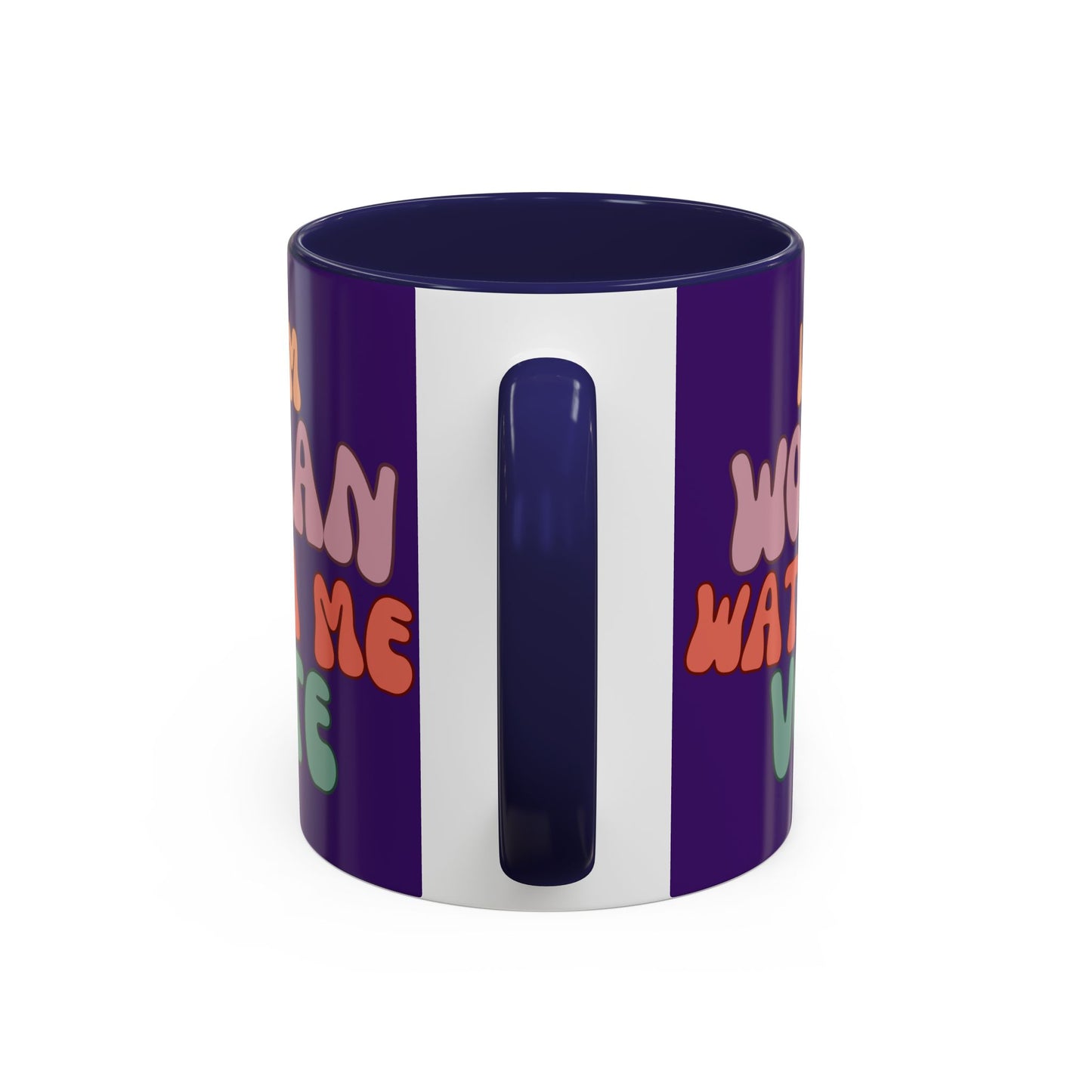 I Am Woman Watch Me Vote Dark Purple Accent Mug by theGreenDragonTavern.shop