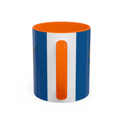 Hula Girl Packin' Heat Dark Blue Accent Mug by theGreenDragonTavern.shop