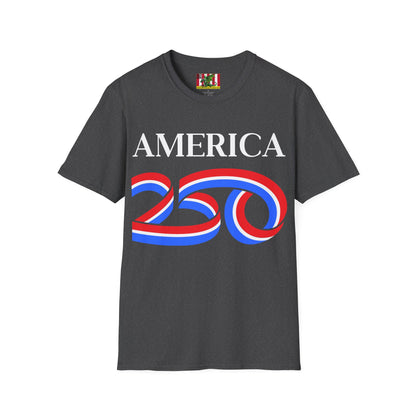 America 250 White font, Dark colors, Unisex T-Shirt by theGreenDragonTavern.shop