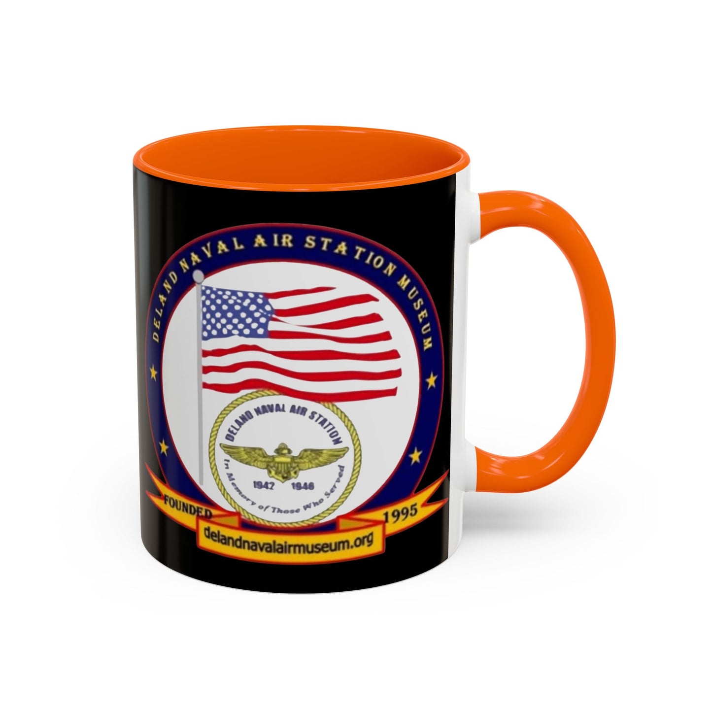 DeLand Naval Air Station Museum Black Accent Mug by theGreenDragonTavern.shop
