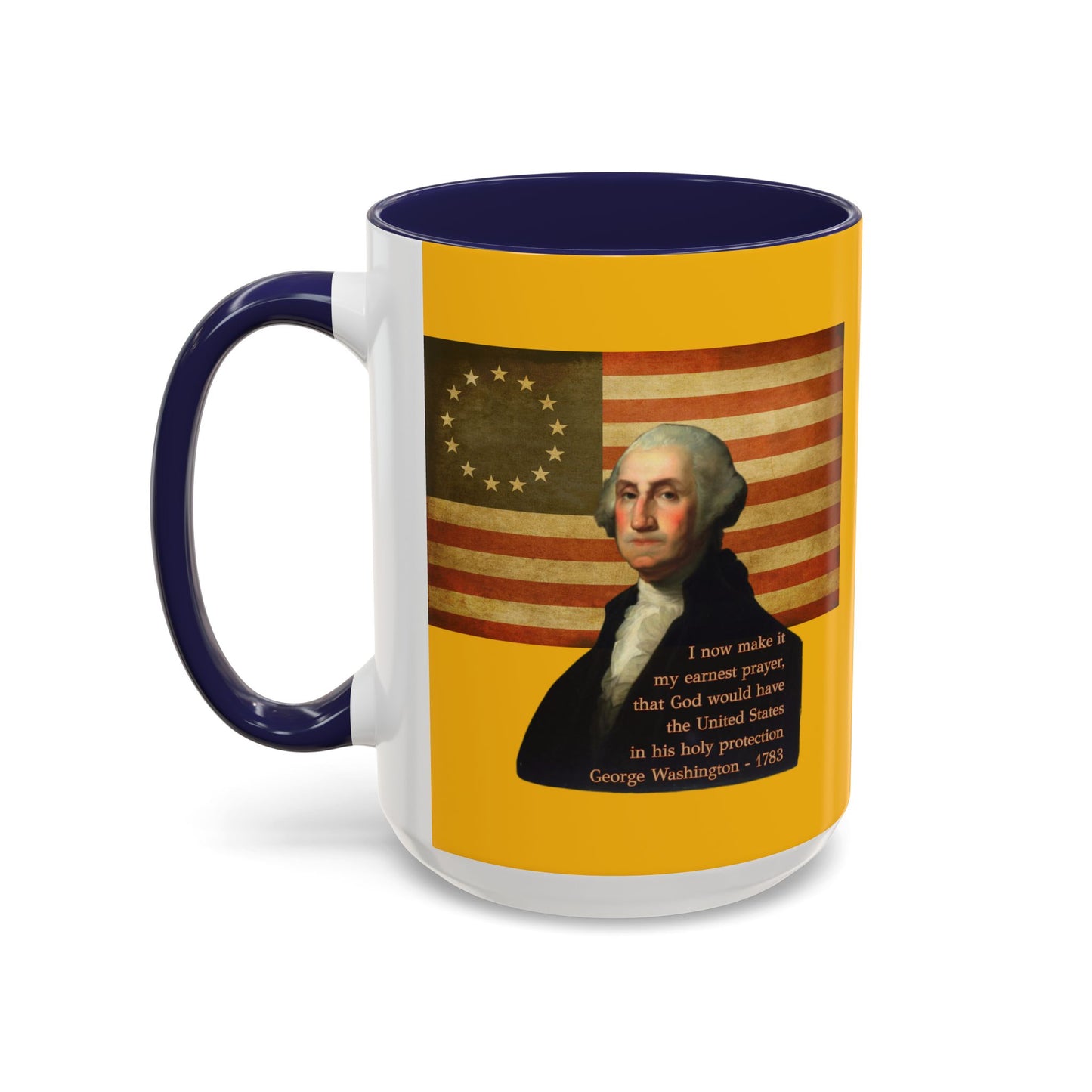Washington's Earnest Prayer Yellow Accent Mug by theGreenDragonTavern.shop