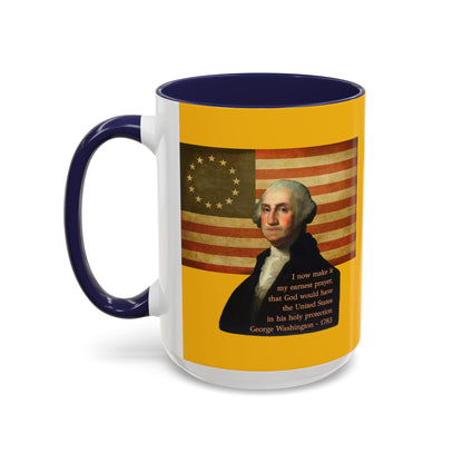 Washington's Earnest Prayer Yellow Accent Mug by theGreenDragonTavern.shop