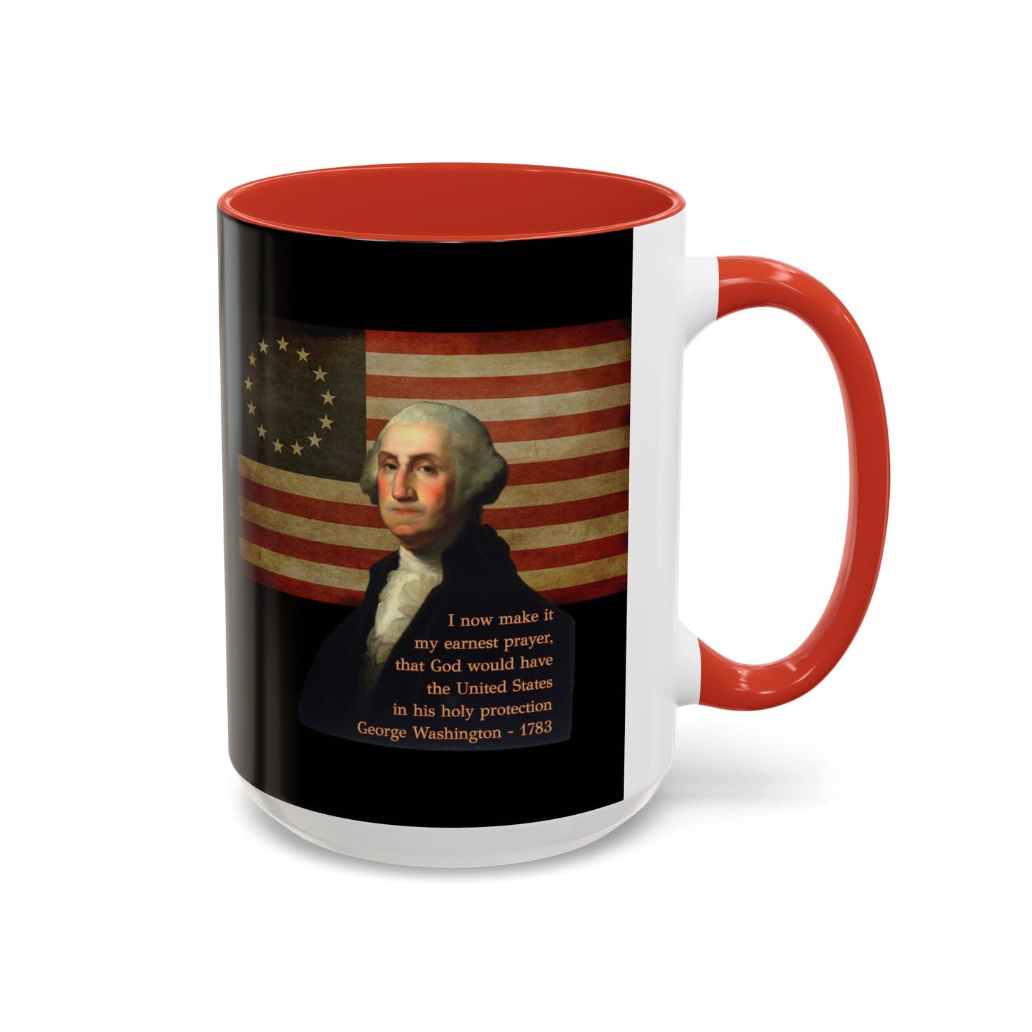Washington's Earnest Prayer Black Accent Mug by theGreenDragonTavern.shop