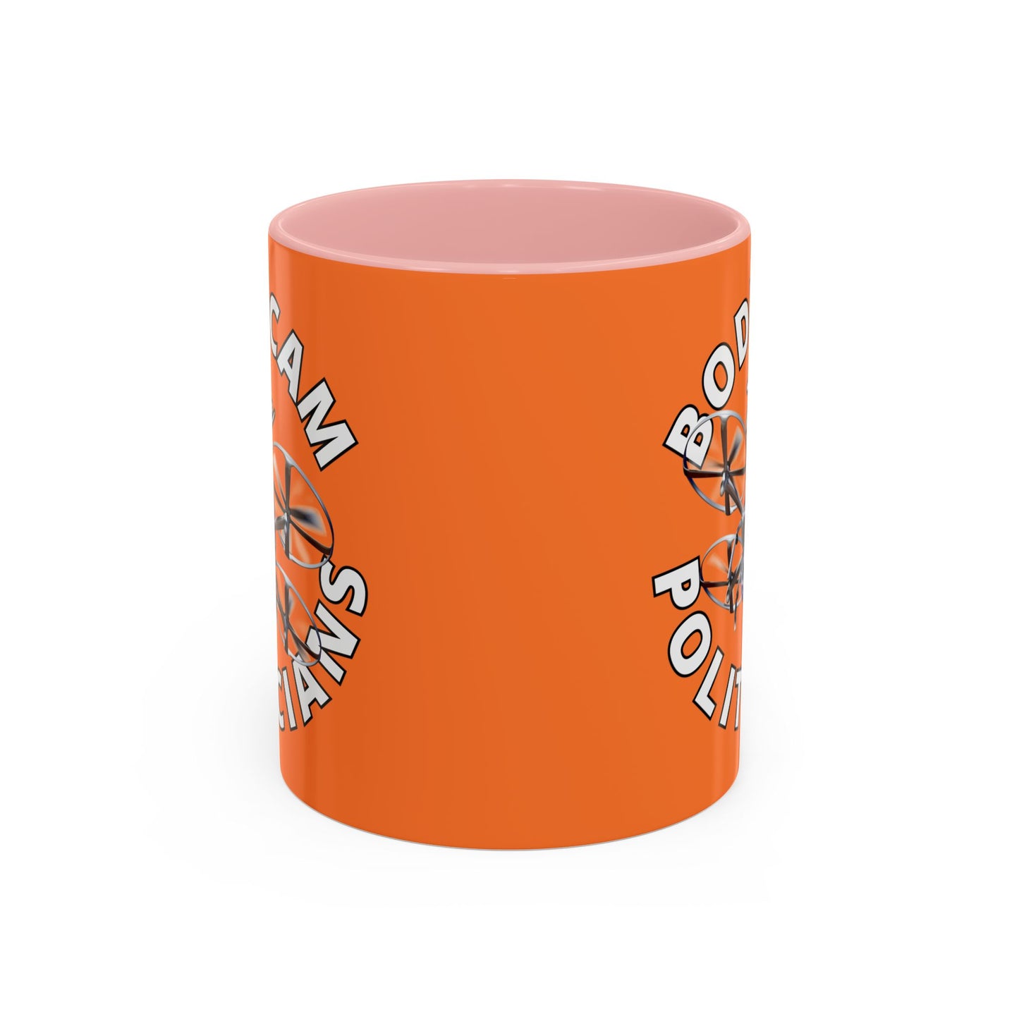 Bodycam the Politicians Drone Orange Accent Mug by theGreenDragonTavern.shop