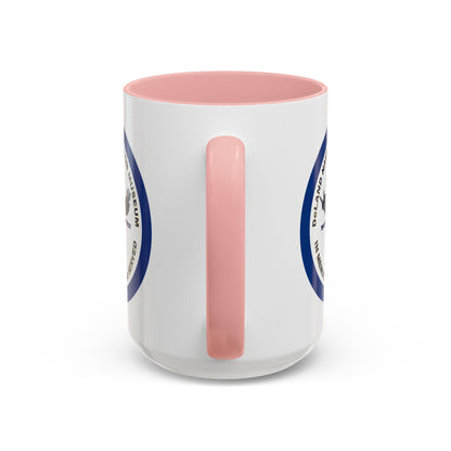DNASM Student Art Navy Frame White Accent Mug by theGreenDragonTavern.shop