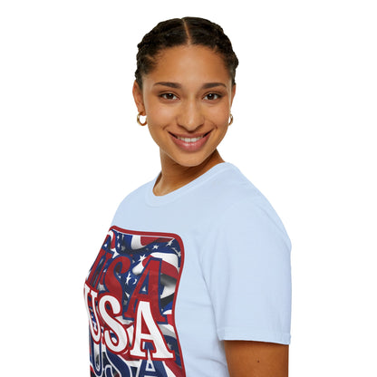 Red WHITE and Blue USA Patriot Light colors Unisex T-Shirt by theGreenDragonTavern.shop