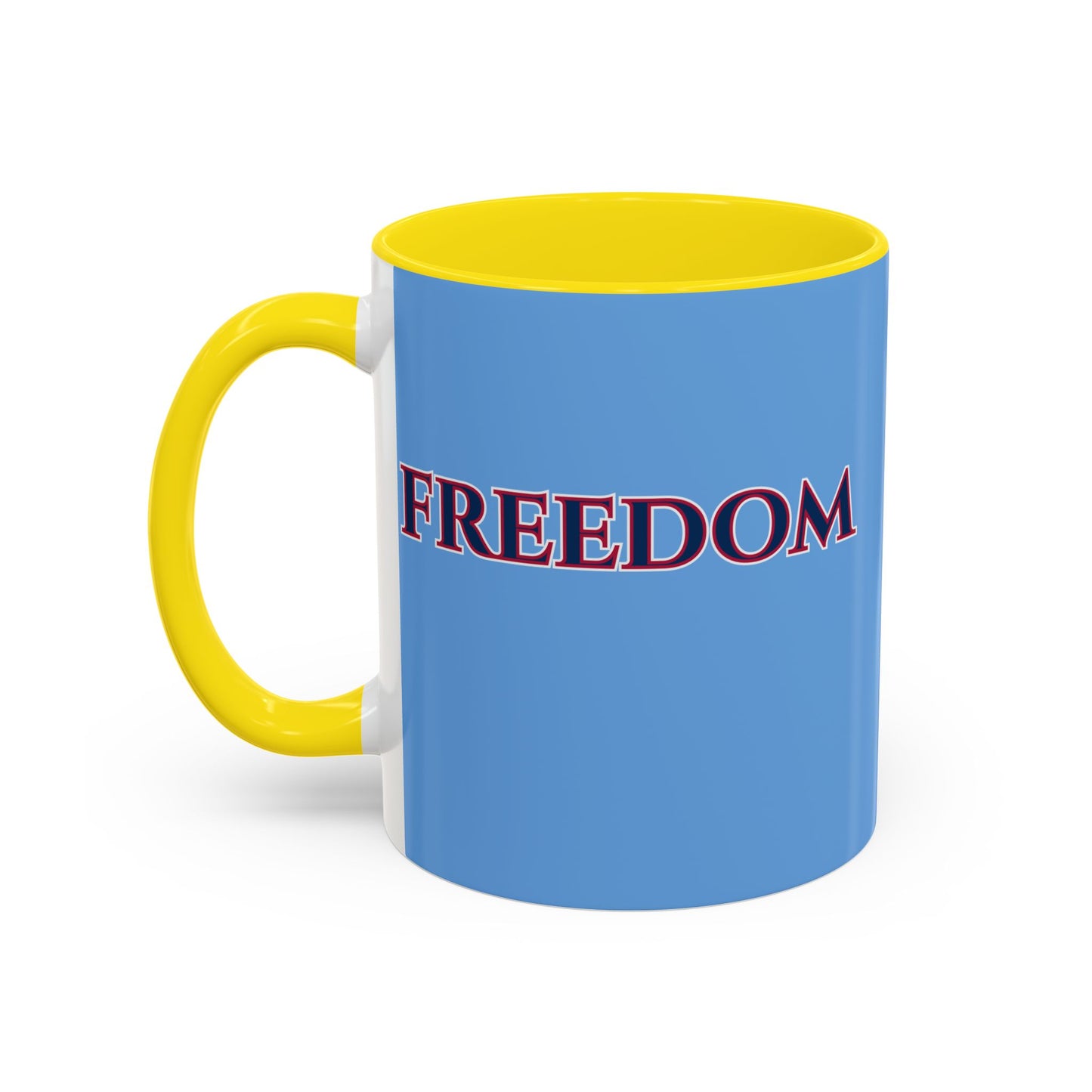 Freedom, Light Blue Accent Mug by theGreenDragonTavern.shop