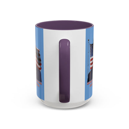Charlie Kirk, Healthy Debate Light Blue Accent Mug by theGreenDragonTavern.shop
