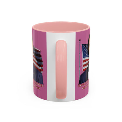 Charlie Kirk, Healthy Debate Pink Accent Mug by theGreenDragonTavern.shop