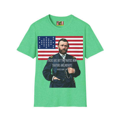 "Traitors and Patriots" Ulysses Grant Dark colors Unisex T-Shirt by theGreenDragonTavern.shop