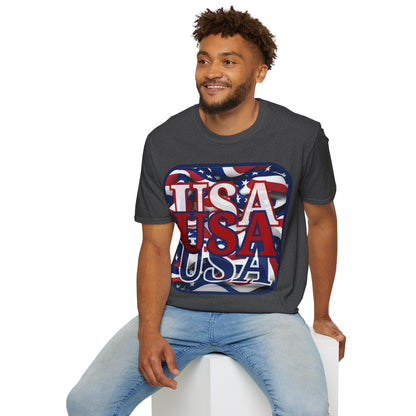 RED White and Blue USA Patriot Dark colors Unisex T-Shirt by theGreenDragonTavern.shop