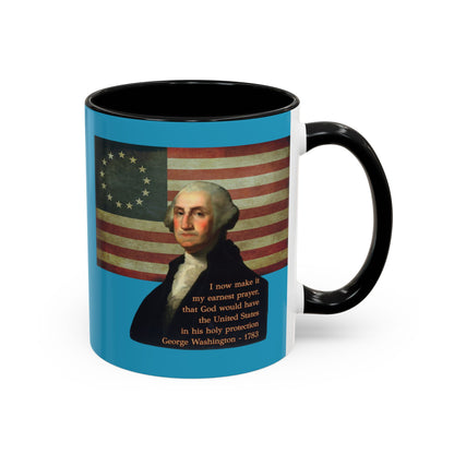 Washington's Earnest Prayer Turquoise Accent Mug by theGreenDragonTavern.shop