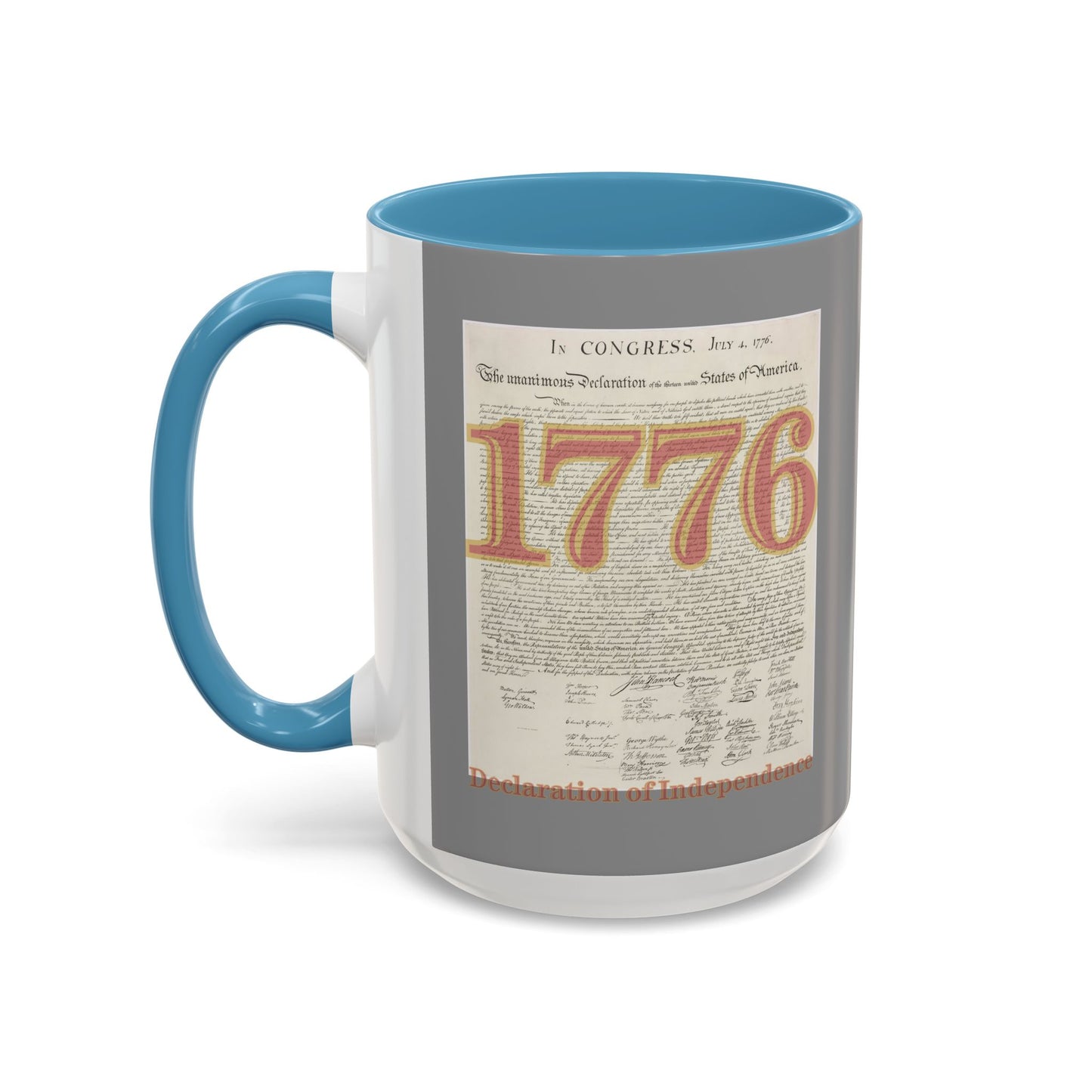 Declaration of Independence Grey Accent Mug by theGreenDragonTavern.shop