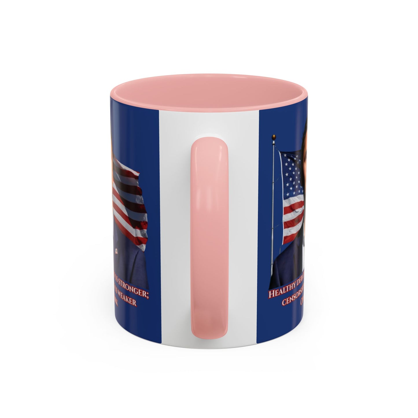 Charlie Kirk, Healthy Debate Blue Accent Mug by theGreenDragonTavern.shop