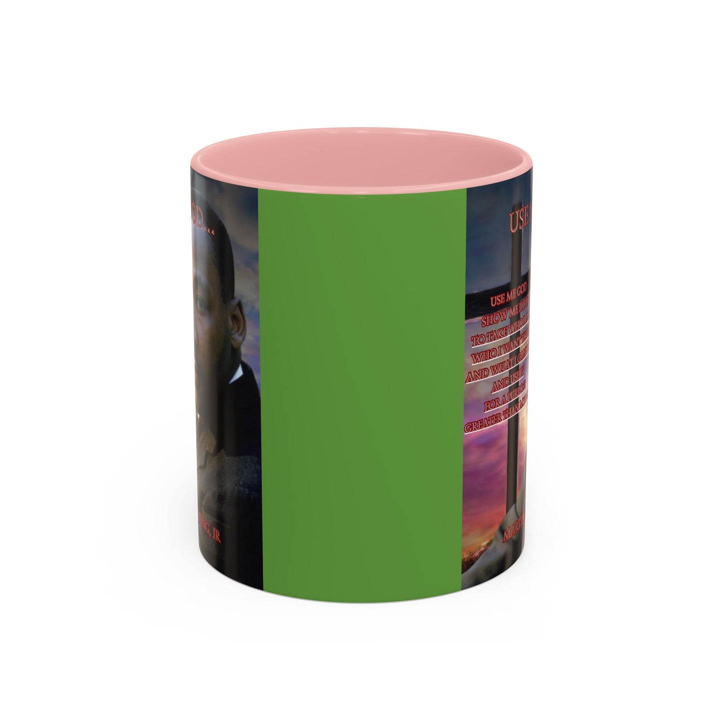 Use Me God, MLK Jr Green Accent Mug by theGreenDragonTavern.shop