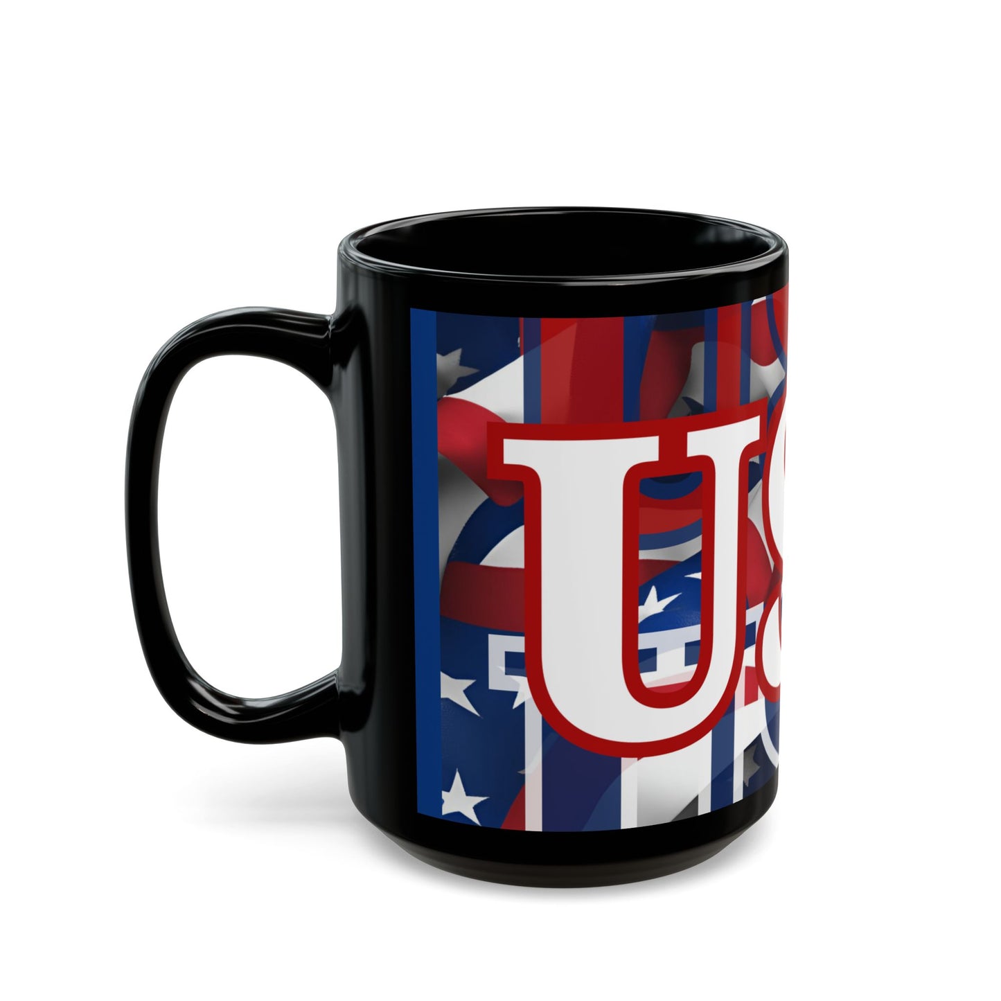USA! USA! USA White font Patriot Blue Mug by theGreenDragonTavern.shop