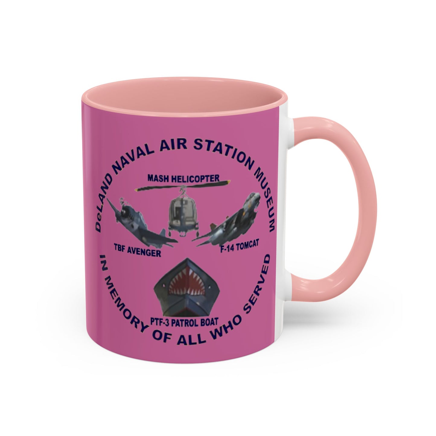 DNASM 2-sided, Founding & Student Art Pink Accent Mug by theGreenDragonTavern.shop