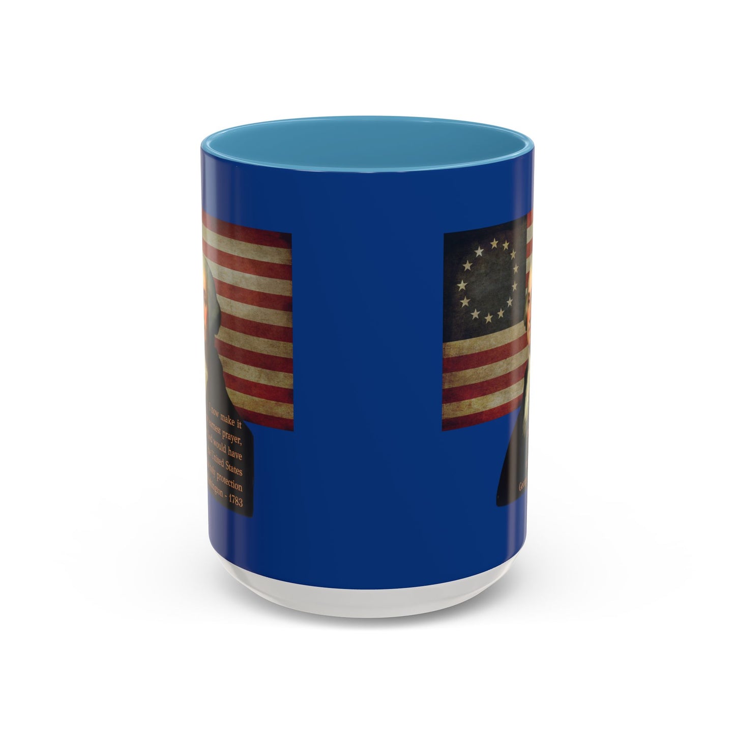 Washington's Earnest Prayer Dark Blue Accent Mug by theGreenDragonTavern.shop