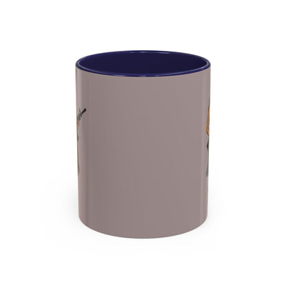 Hula Girl Packin' Heat Grey Accent Mug by theGreenDragonTavern.shop