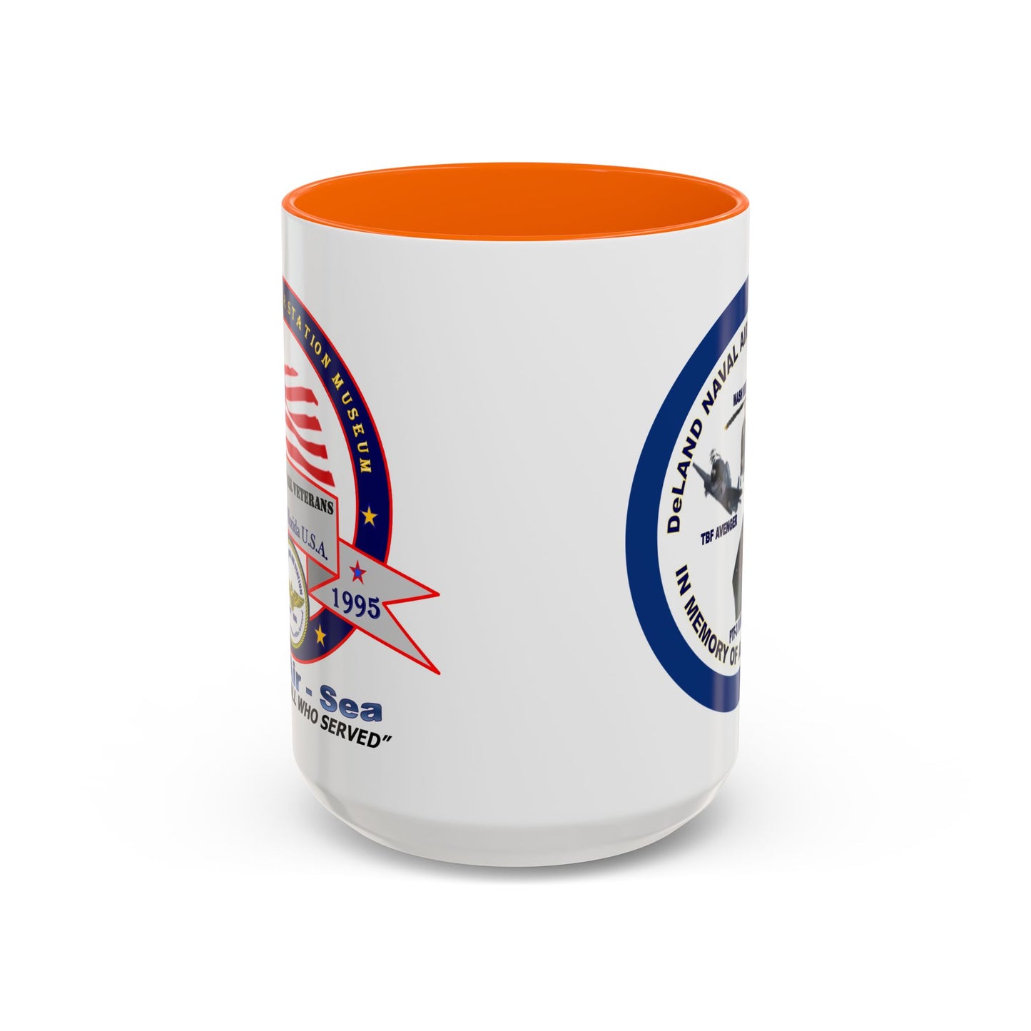 DNASM 2-sided, Founding & Student Art w/Navy Ring White Accent Mug by theGreenDragonTavern.shop