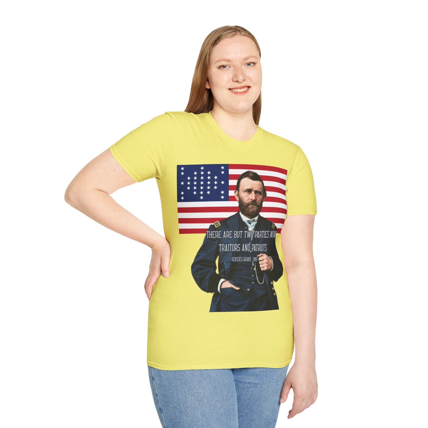 "Traitors and Patriots" Ulysses Grant Light colors Unisex T-Shirt by theGreenDragonTavern.shop
