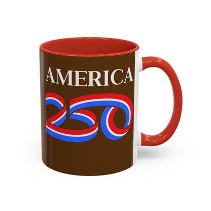 America 250 Brown Accent Mug by theGreenDragonTavern.shop