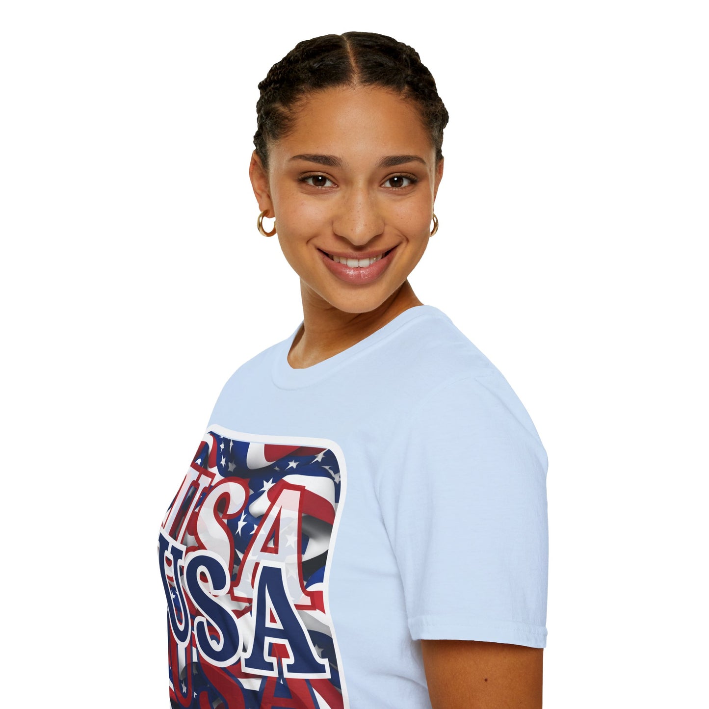 Red White and BLUE USA Patriot Light colors Unisex T-Shirt by theGreenDragonTavern.shop