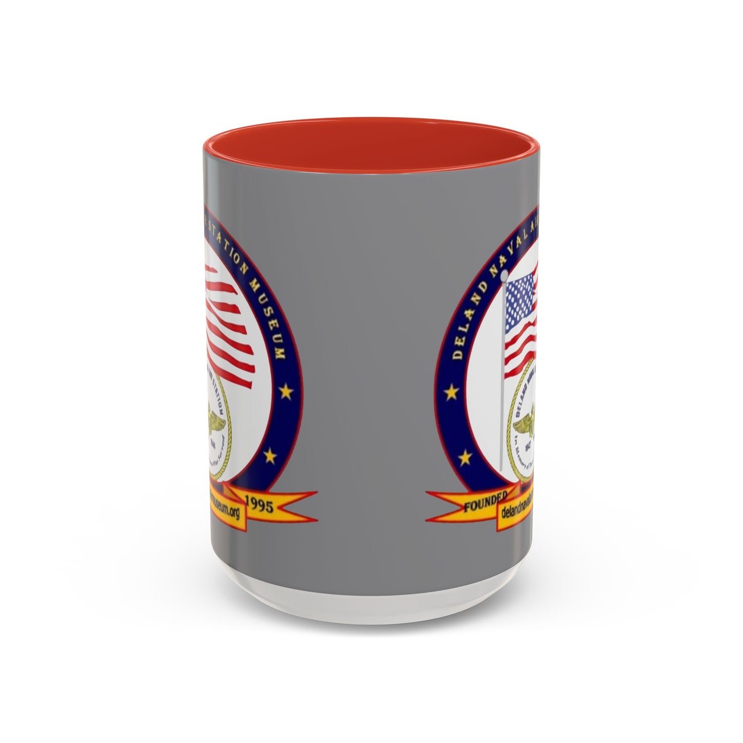 DeLand Naval Air Station Museum Grey Accent Mug by theGreenDragonTavern.shop
