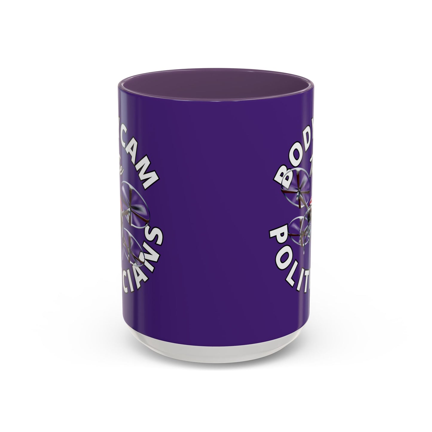 Bodycam the Politicians Drone Dark Purple Accent Mug by theGreenDragonTavern.shop