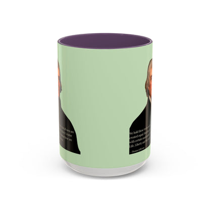 We hold these truths to be self-evident Light Green Accent Mug by theGreenDragonTavern.shop