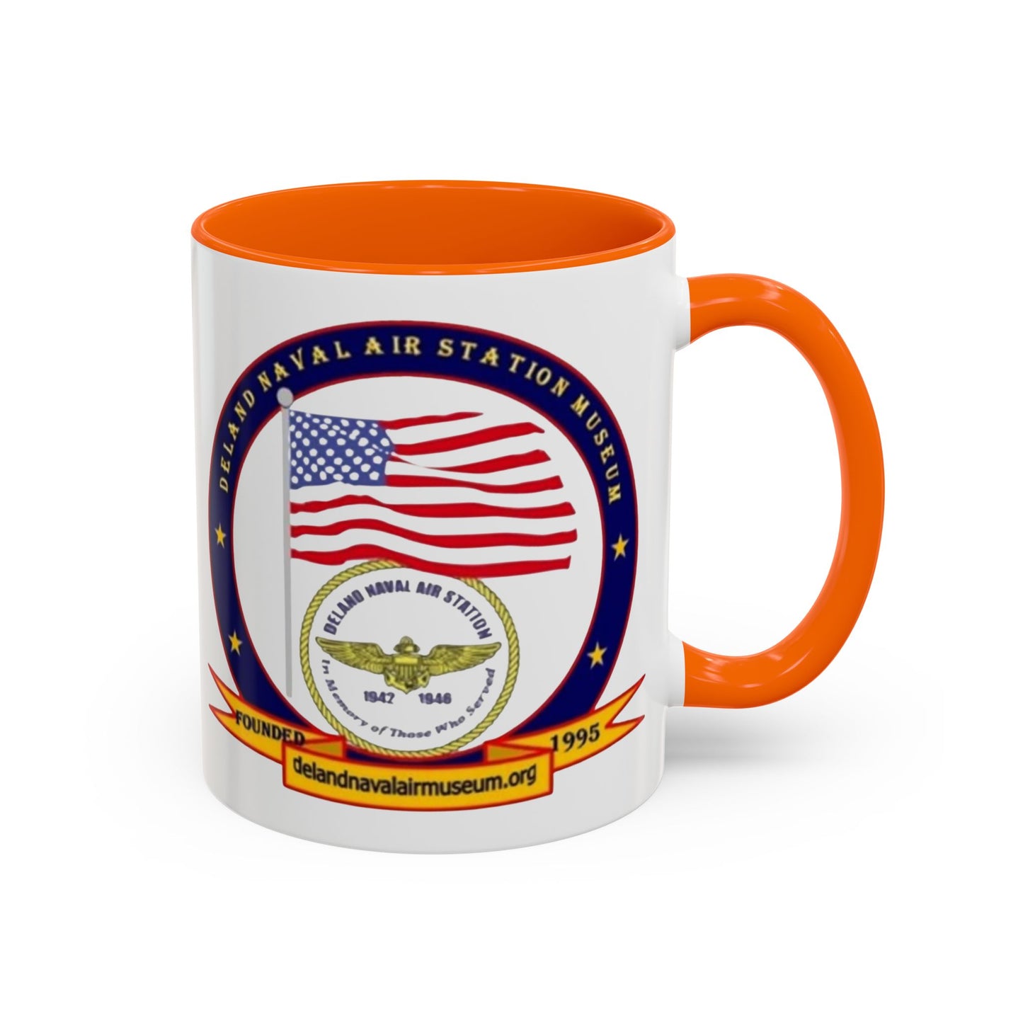 DeLand Naval Air Station Museum White Accent Mug by theGreenDragonTavern.shop
