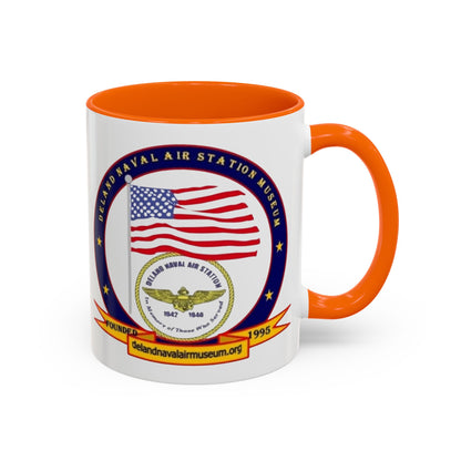 DeLand Naval Air Station Museum White Accent Mug by theGreenDragonTavern.shop